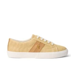 Lauren Ralph Lauren Janson II Straw & Leather sneakers natural buff - 10 B